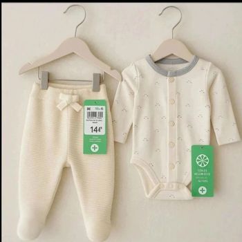 Lot  prématurée en Coton Bio – Confort & Douceur Naturelle pantalon et bodie