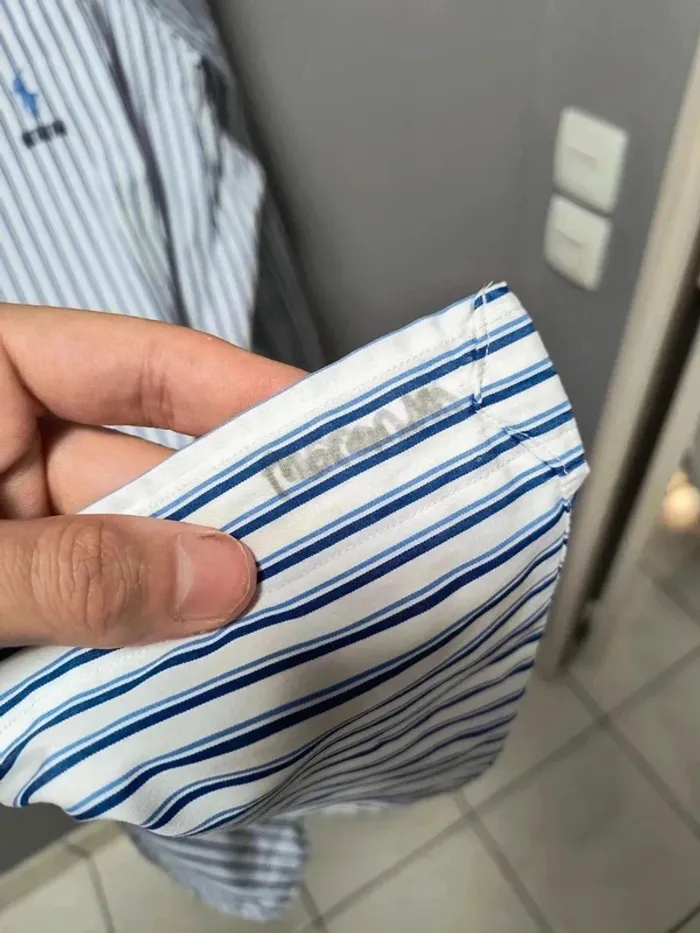 Chemise Ralph Lauren rayée bleu/blanc – Classic Fit – Vintage Y2K - photo numéro 5