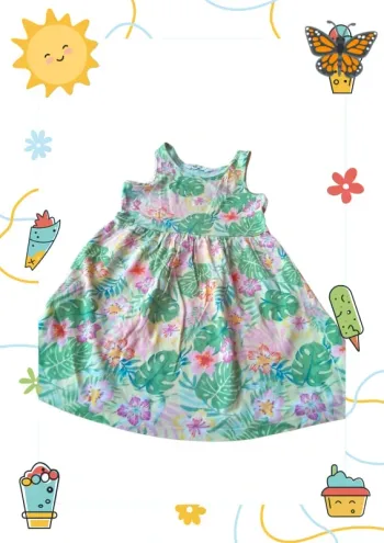 Robe verte motif feuilles