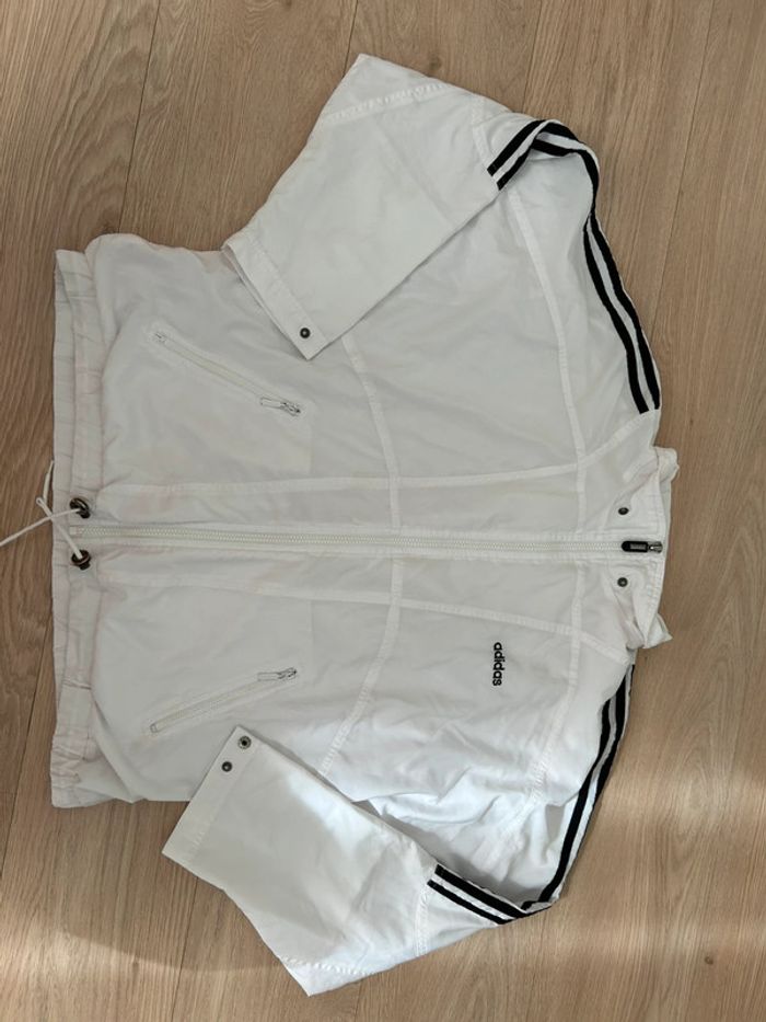 Veste Adidas vintage blanche et noire - Taille 46 (oversize unisexe) - photo numéro 4