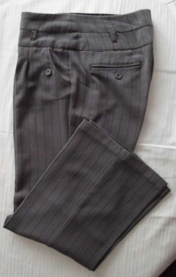 Pantalon gris rayé - 42 - Clara Vitti
