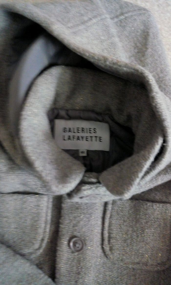 Manteau gris à capuche Galeries Lafayette - photo numéro 2