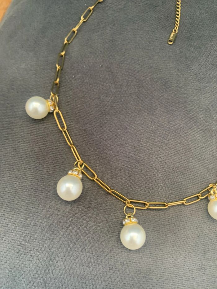 collier acier inoxydable doré - photo numéro 3