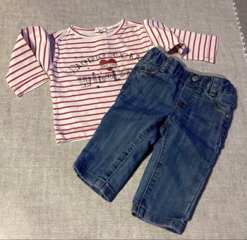 Lot teeshirt m.longues  et jeans  3 mois