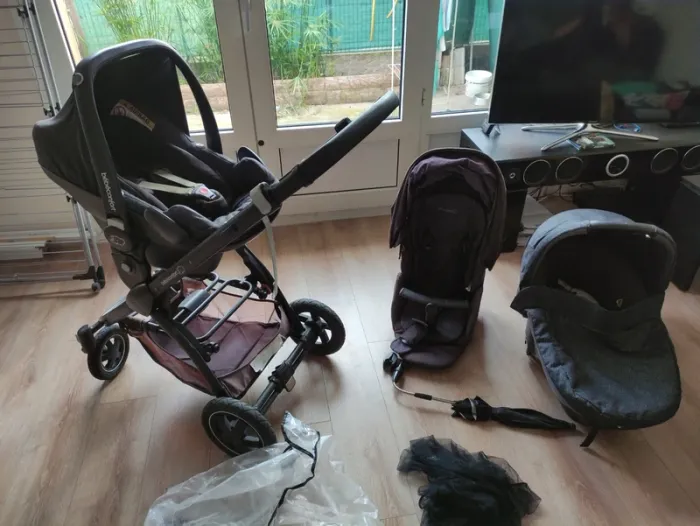 Maxi-cosi poussette 3 en 1. Trio poussette bébé confort avec nacelle + siège auto. - photo numéro 7