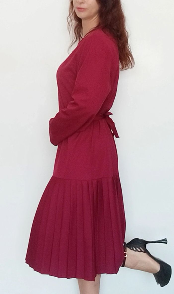 Superbe robe bordeaux vintage taille 50 - photo numéro 6