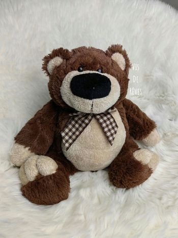 Peluche Ours brun Marron gros nez noir