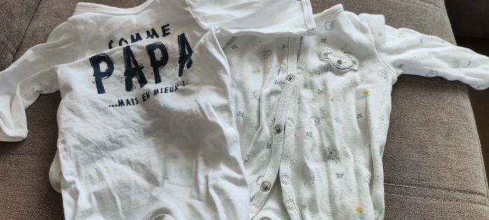 Lot de 5 pyjamas coton  1 mois 54/56 cm - photo numéro 3