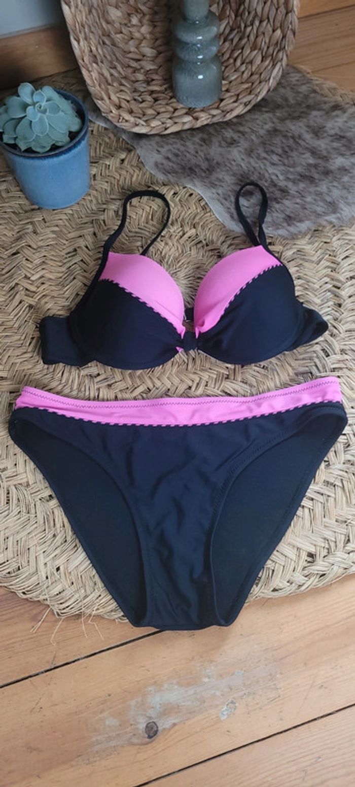 Bikini noir et rose Parfait état Taille L - photo numéro 2
