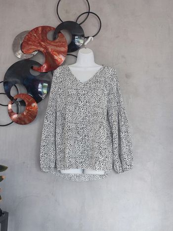 Blouse blanche à pois noirs Shein