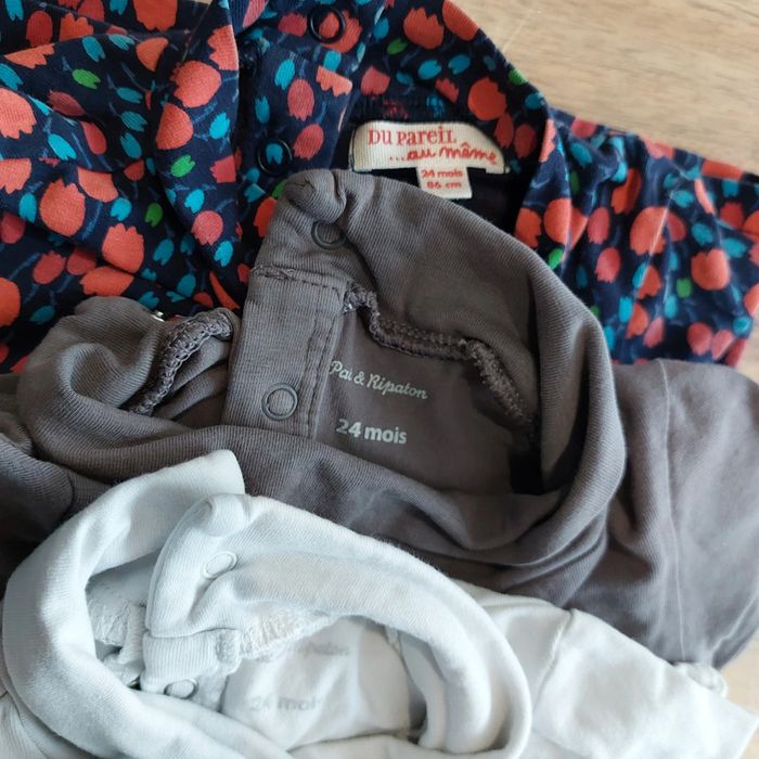 Lot de 5 t-shirt manche longue à col 24 mois - photo numéro 3