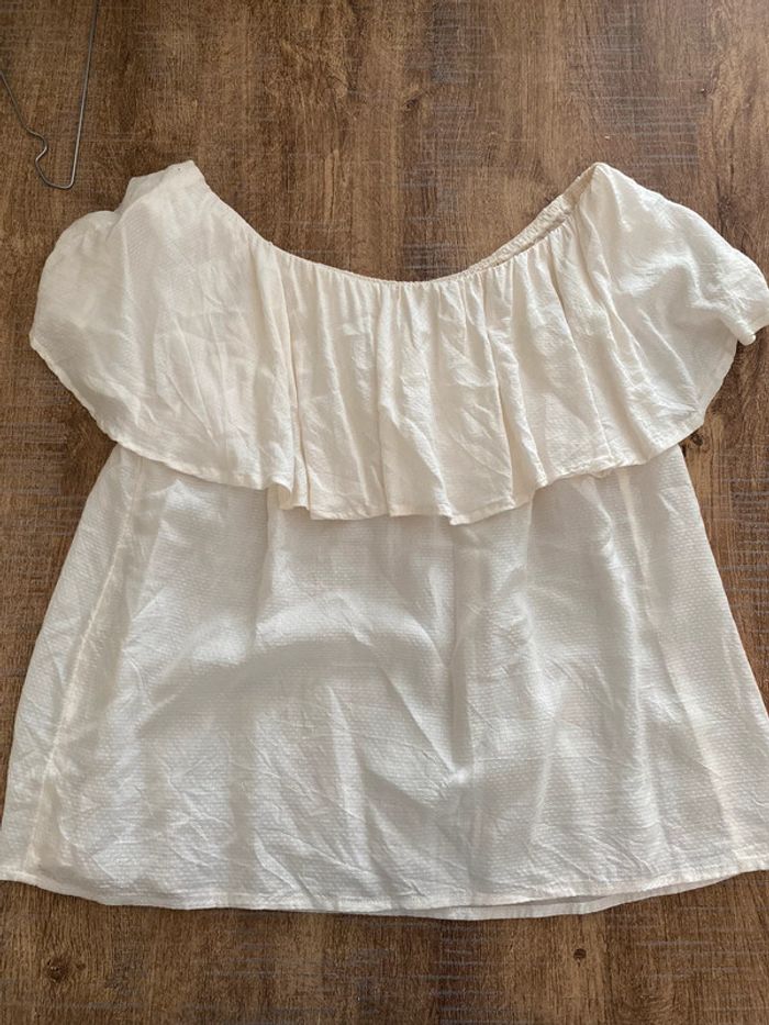 Top blanc épaules dénudés taille 36 Pimkie