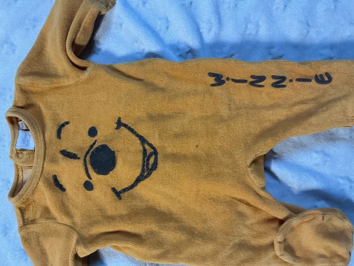 pyjama grenouillère en velours orange disney winnie 1 mois - photo numéro 5