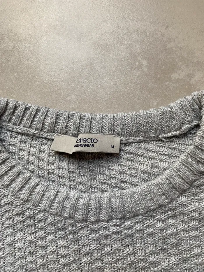 Pull ras de cou gris Defacto M - photo numéro 3