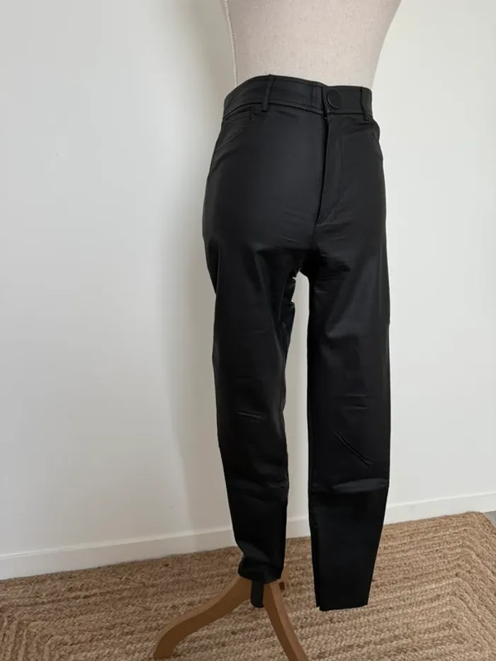 Pantalon legging zara noir enduit long pantaloni pantalones Vloeiende Calças cuir skinny donna woman