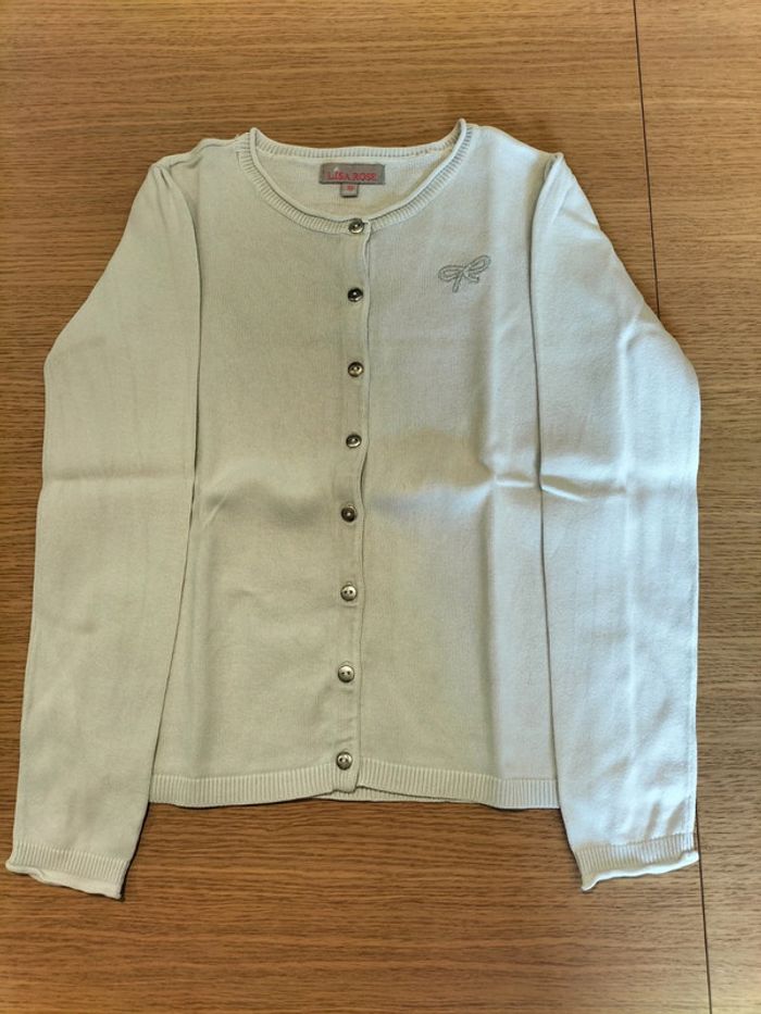 Gilet blanc - Lisa rose - 10 ans