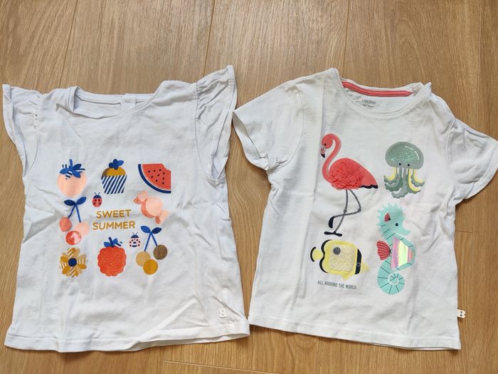 Lot t-shirts manches courtes fille 18 mois - photo numéro 2
