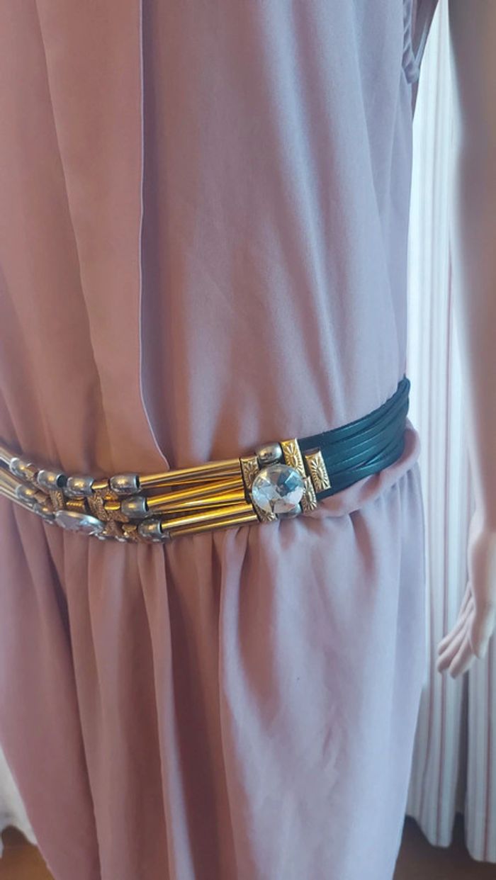 Ceinture en cuir noir avec application 90cm - photo numéro 6