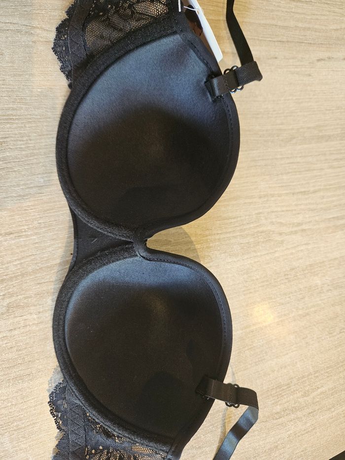 Soutien-gorge ancona 95B- noir dentelle et bretelles amovibles - photo numéro 3
