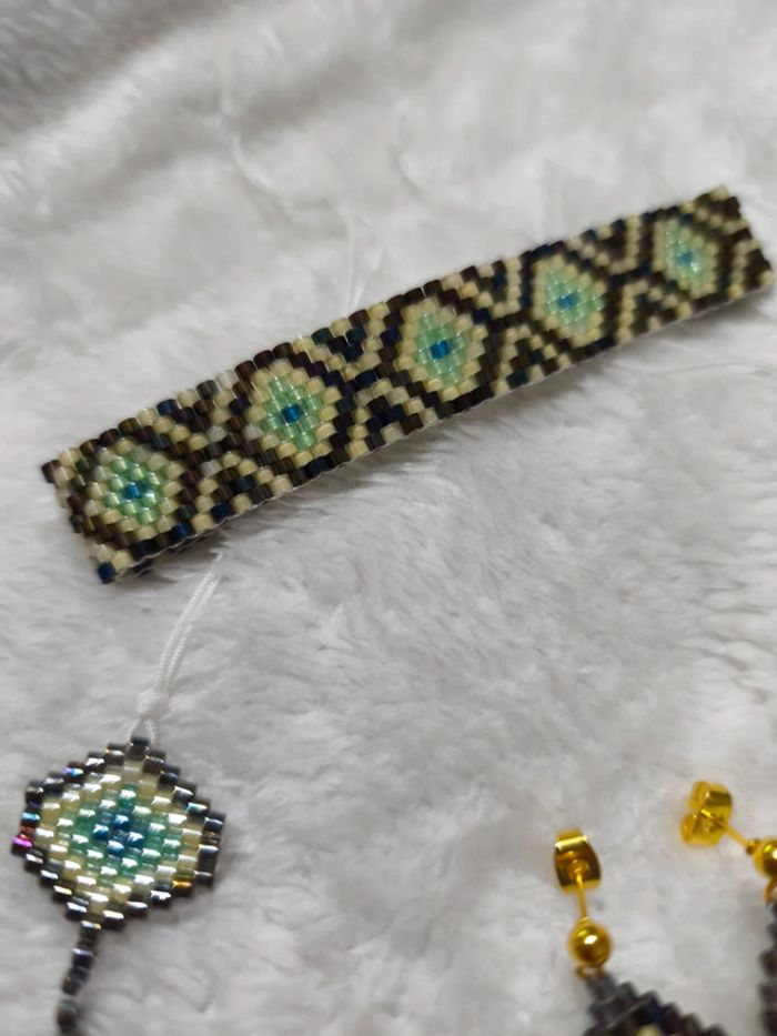 Parure tissée perles - photo numéro 2