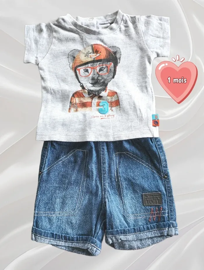Ensemble short T-shirt garçon 1 mois