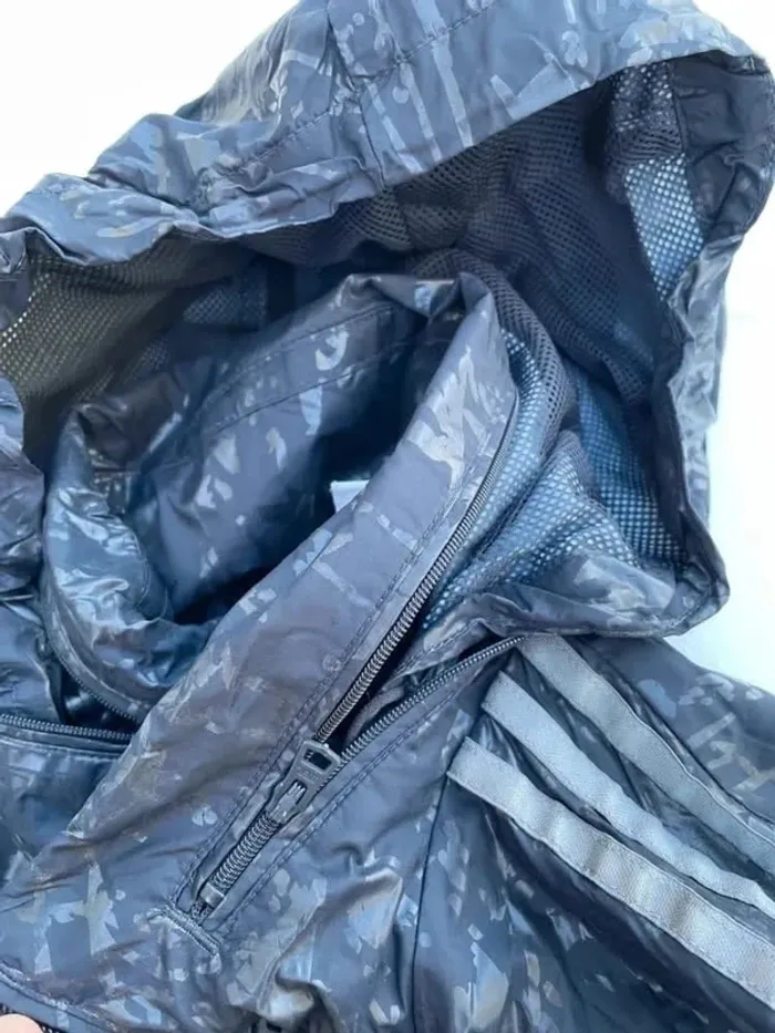 Zip Hoodie Imperméable Rain coat Camo Adidas Womens M - photo numéro 13