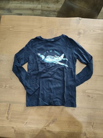 Tee-shirt bleu marine manche longue