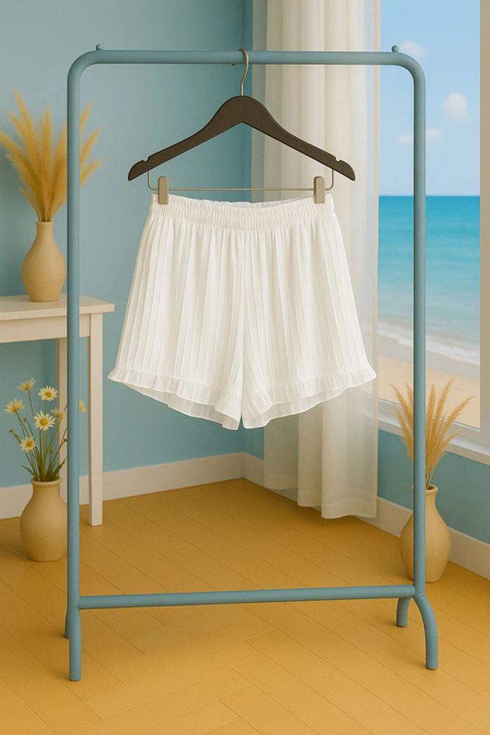 Short plissé fluide blanc - Taille M - Latino