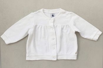 Veste petit bateau gilet petit bateau cardigan petit bateau blanc 12 mois en éponge parfait état