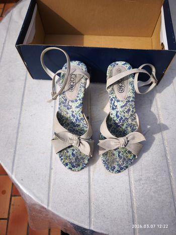 Sandales compensées noeud & lanière 39 