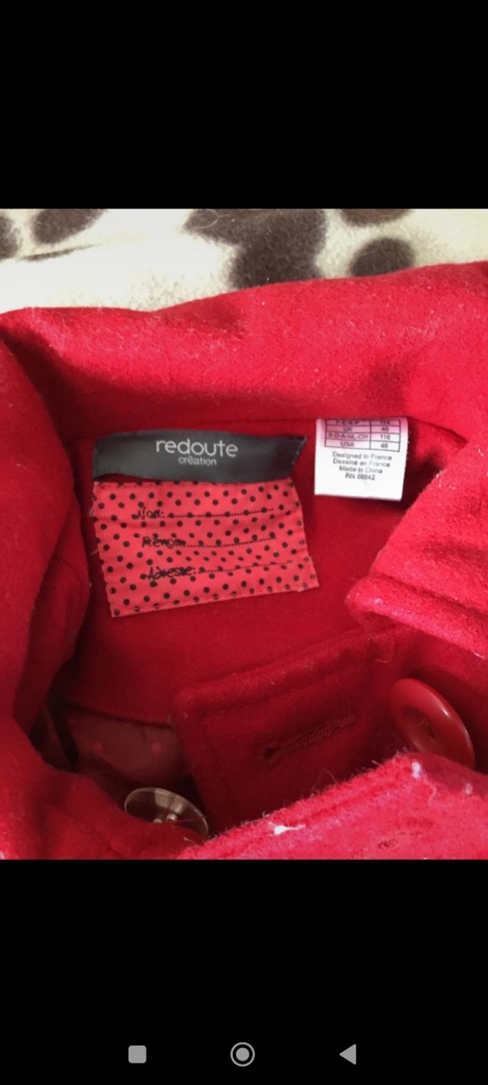 Duffle-coat rouge fille 6 ans la redoute - photo numéro 4