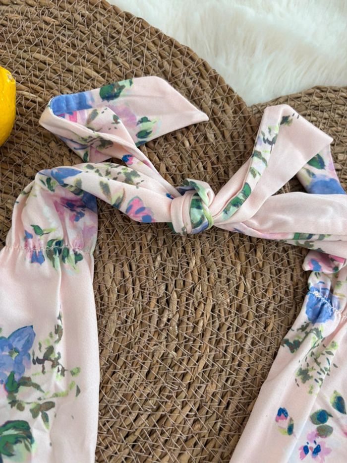 Top rose fleuri Zara taille M - photo numéro 3