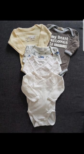 Lot de 5 bodies manches longues bébé 3 mois