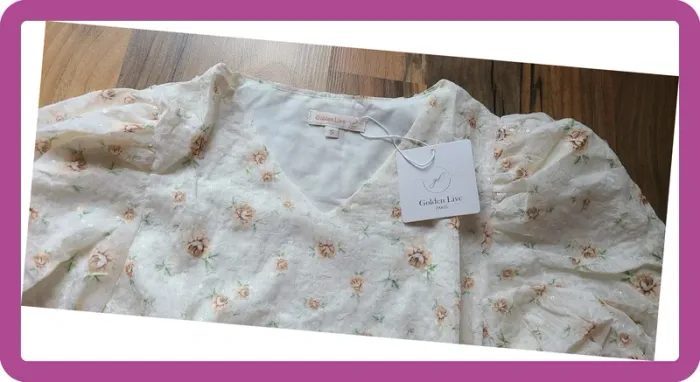Top floral à sequins, NEUF avec étiquette, Taille M (38/40) - photo numéro 4