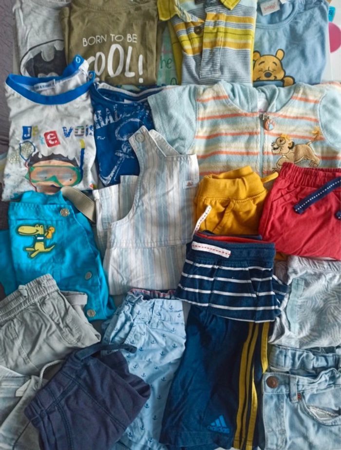 Lot 18 mois été t’shirt, polo, salopette, short, combinaison - photo numéro 2