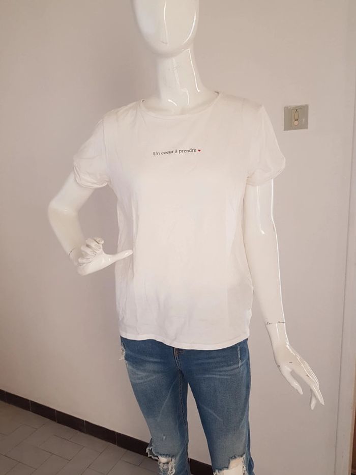 Tee shirt blanc imprimé