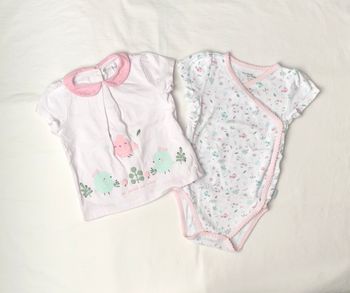 Lot manches courtes : 1 body et 1 tshirt DPAM 12 mois
