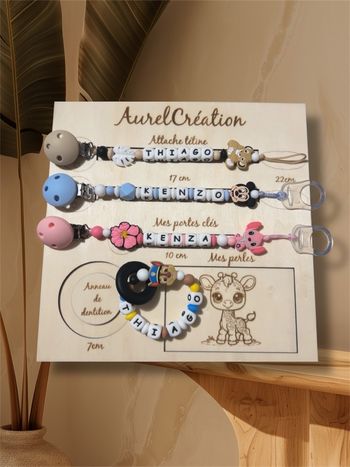 Attache tétine, anneau de dentition