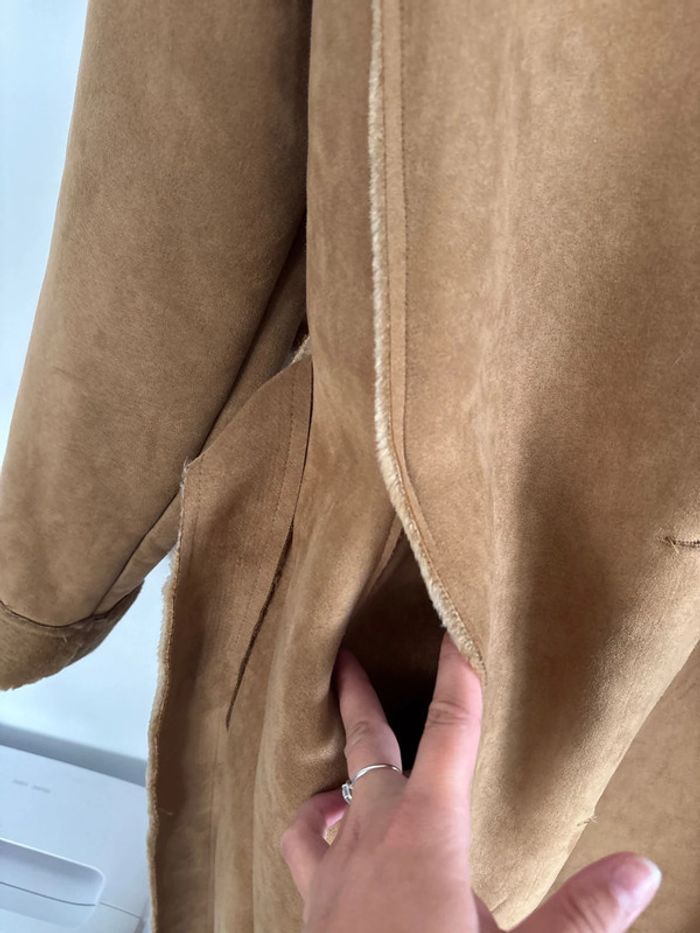 Manteau long fausse fourrure et daim Taille XL - photo numéro 8