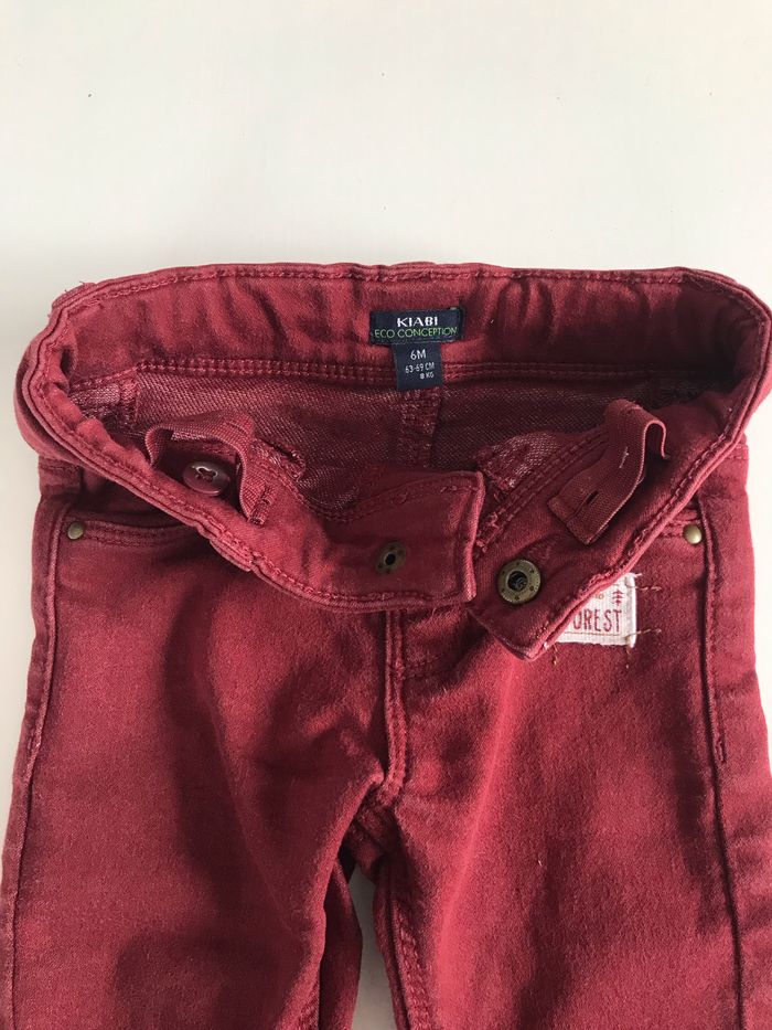 Pantalon/jeans bébé bordeaux 6 mois - photo numéro 2