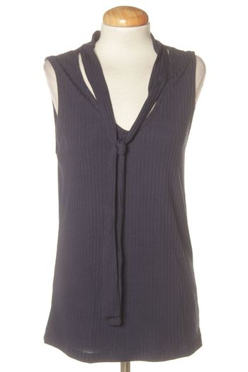 Débardeur Sfera bleu marine taille L maille côtelée