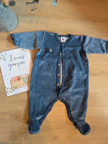 Pyjama petit bateau 3 mois bleu