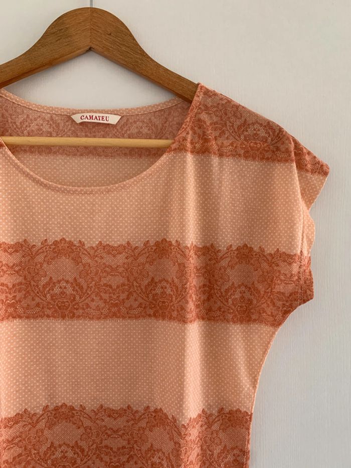 Tee shirt orangé Camaieu - photo numéro 2