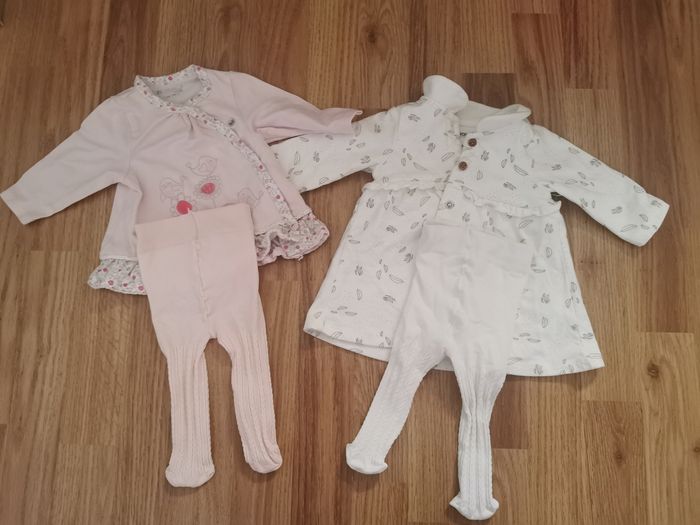 Lot de 2 ensembles robe bébé fille