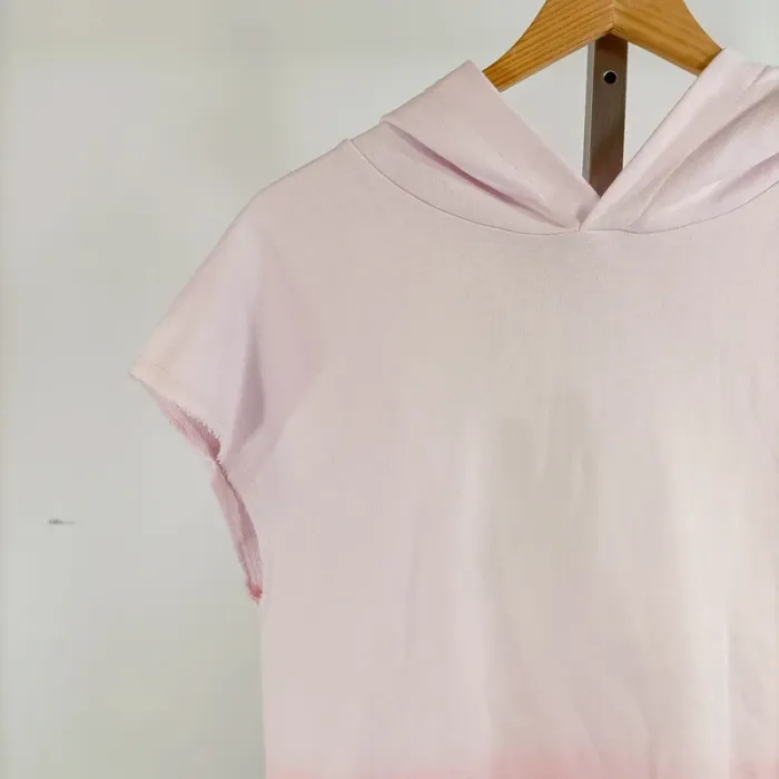 Sweat sans manches Promod rose dégradé à capuche en coton taille S neuf étiquette A1345 - photo numéro 3