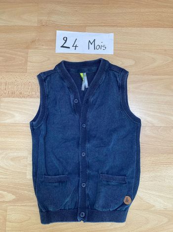 Gilet débardeur chiné bleu 24 mois Orchestra