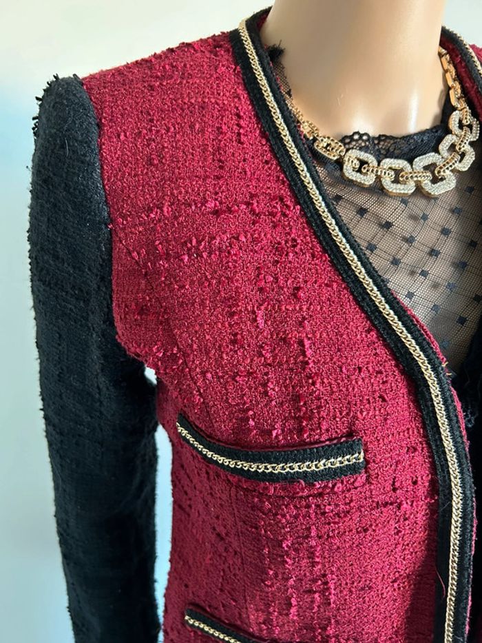 Blazer rouge et noir Mango taille S TBE - photo numéro 5