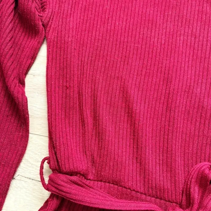 Robe pull bordeaux taille L portée 1 fois - photo numéro 2