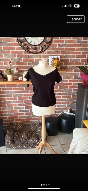 TEE shirt Kiabi encolure V dos et devant taille L