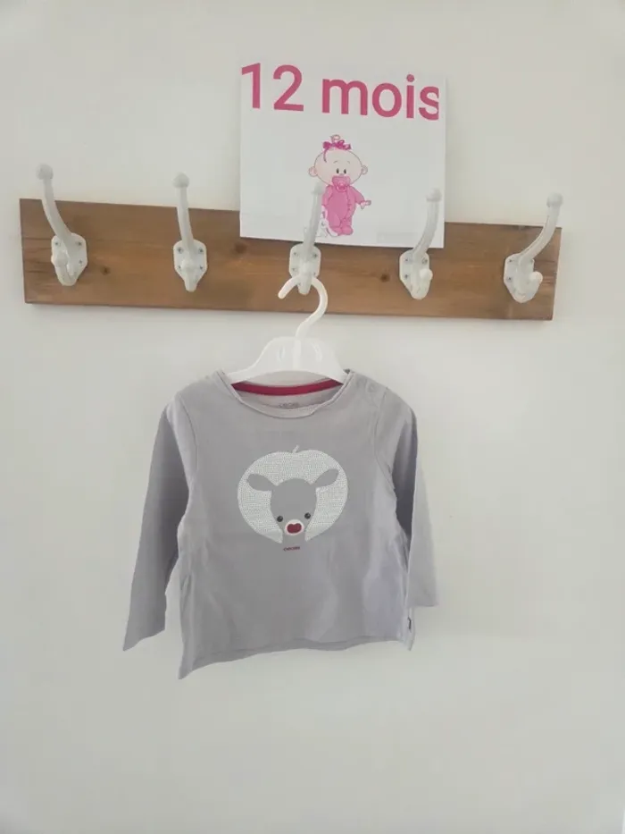 Tee-shirt obaibi gris 12m